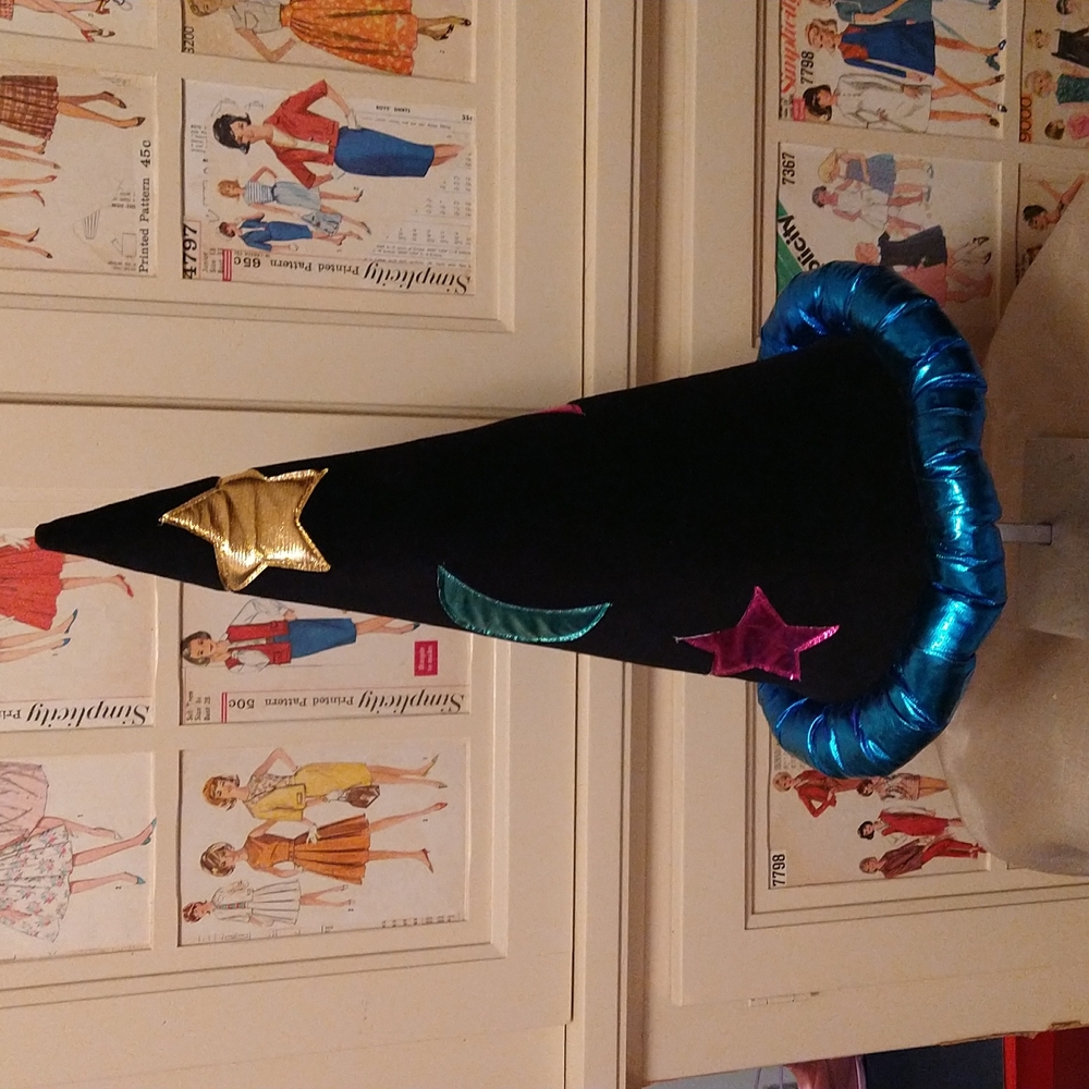 Black velour wizards hat